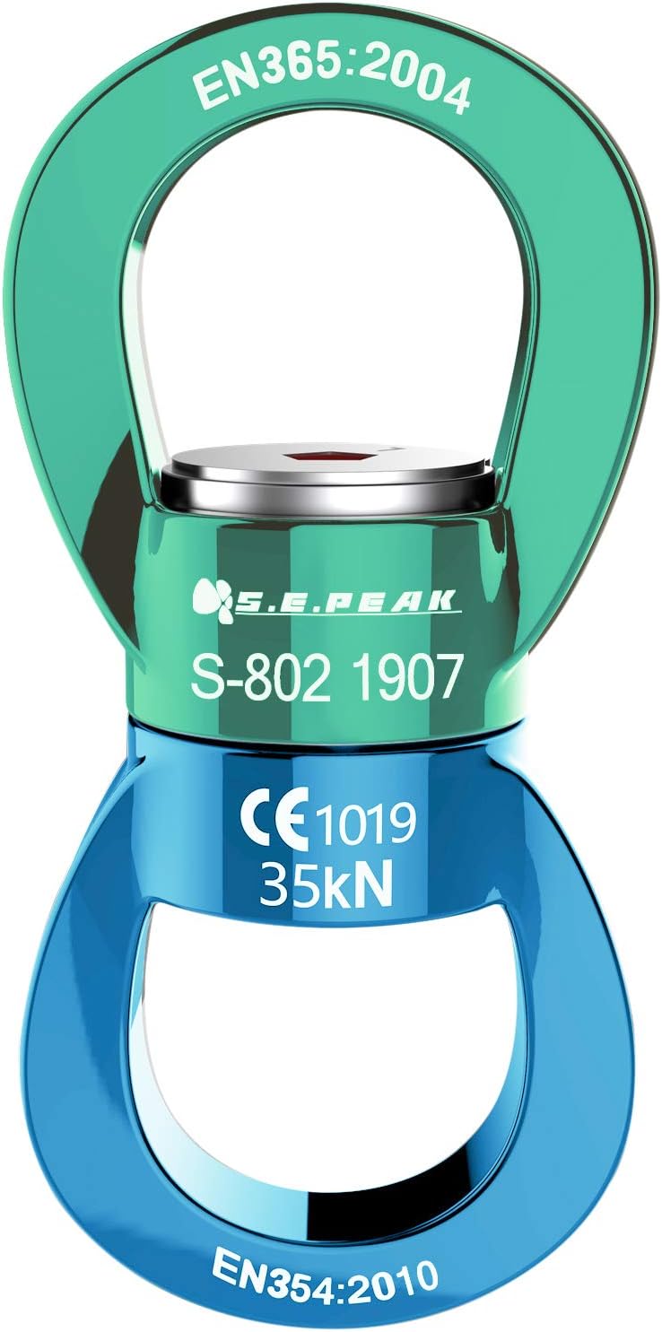 PROND Swing Swivel 35kN Safest Rotational Device, Swing Spinner, Carabiner Swivel, Climbing Rope Swivels for Children’s Web Tree Swing Setting, Aerial Dance, Hanging Hammock
