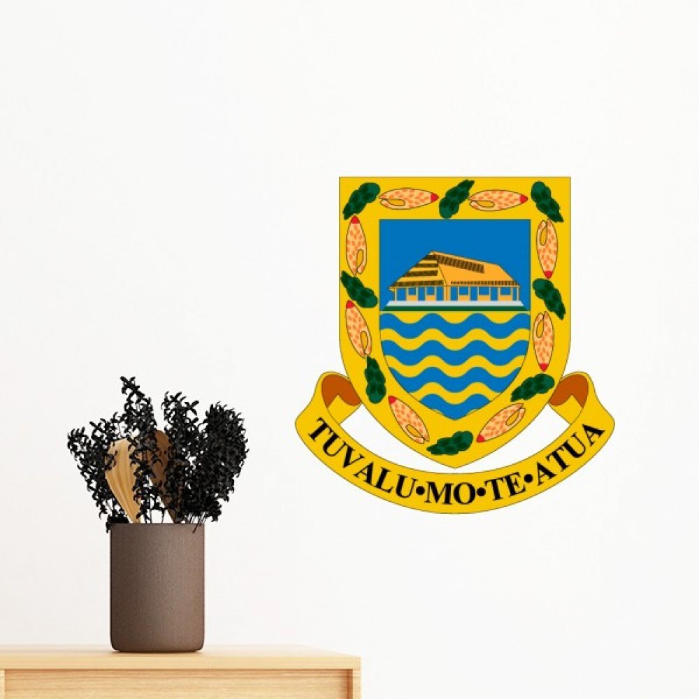 Sticker mural emblème de Tuvalu Océanie 30cm pour décoration