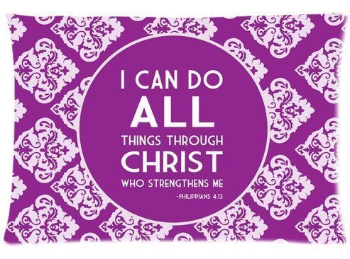Ackershop Bible Verse pattern pillowcase 20 X 30 inch Zippered Pillow Case two sides printing 2 Way Cloth (custom Personalized pillowcase)