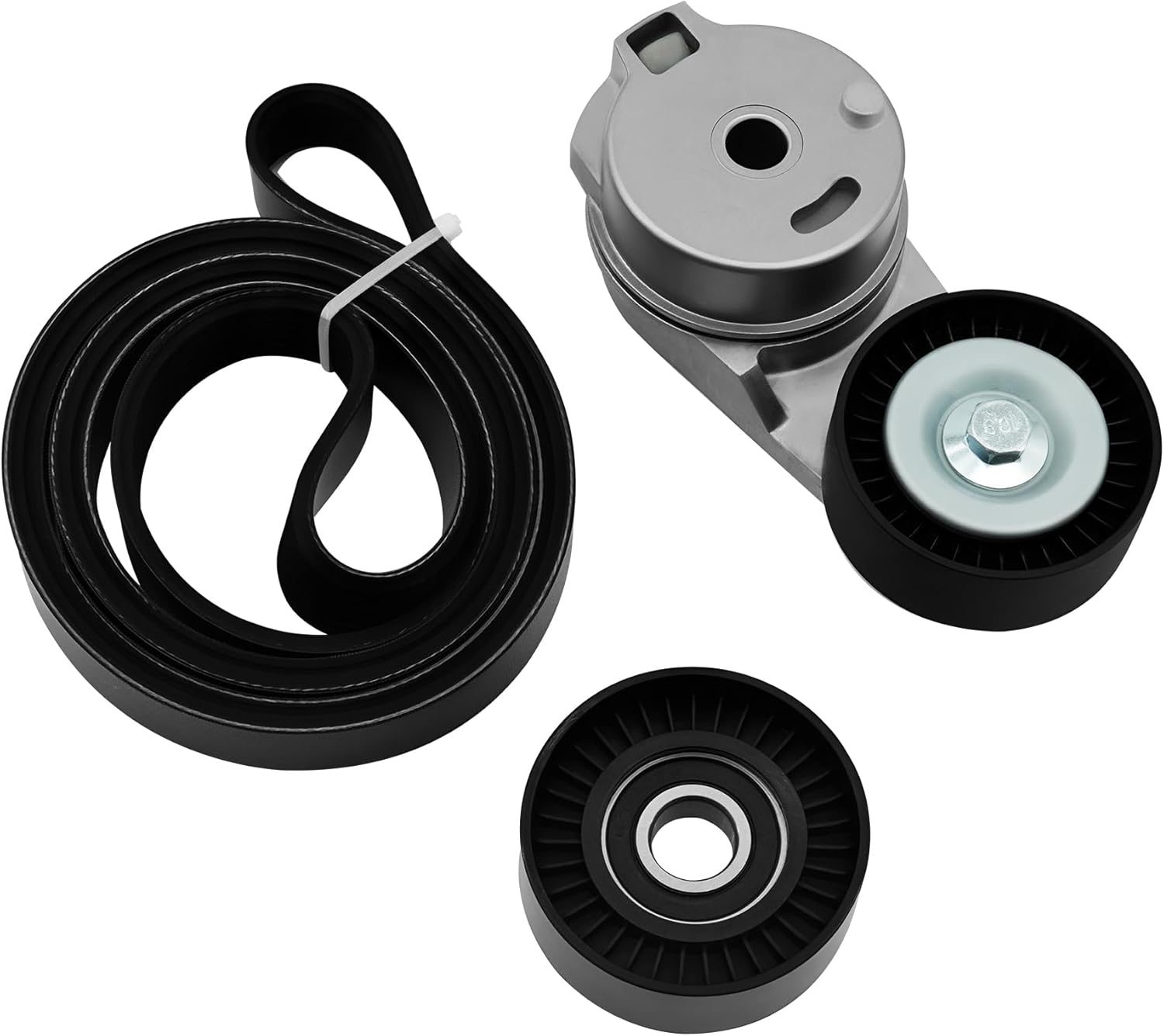 Serpentine Belt Drive Kit with Tensioner & Idler Pulley Compatible with Ram 1500 2013-2022, 1500 Classic 2019-2022, Fit for 5.7L V8 Engine (OHV)