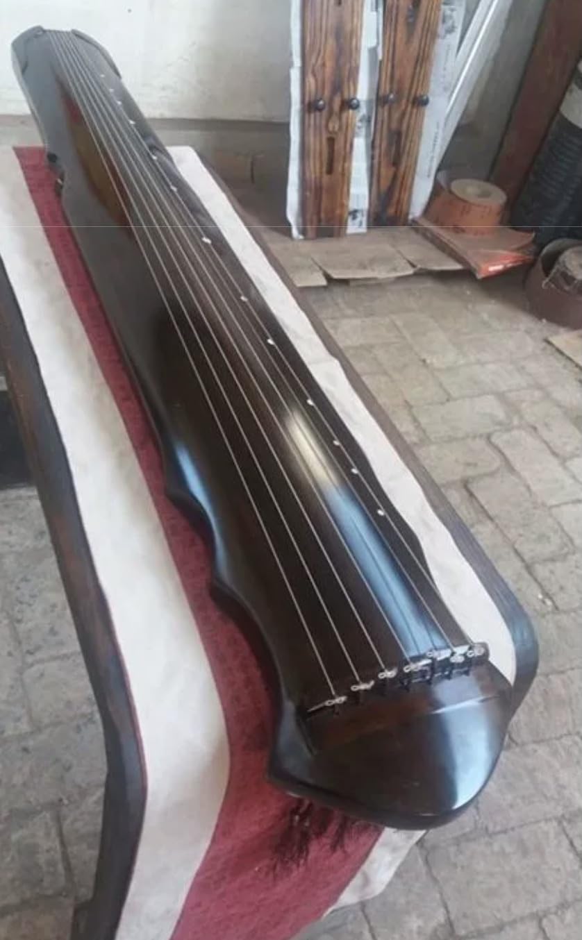 Jiaowei Style Guqin gealterte Tanne Rohlack Hartshorn, handgefertigt, chinesisches 7-Saiten-Instrument