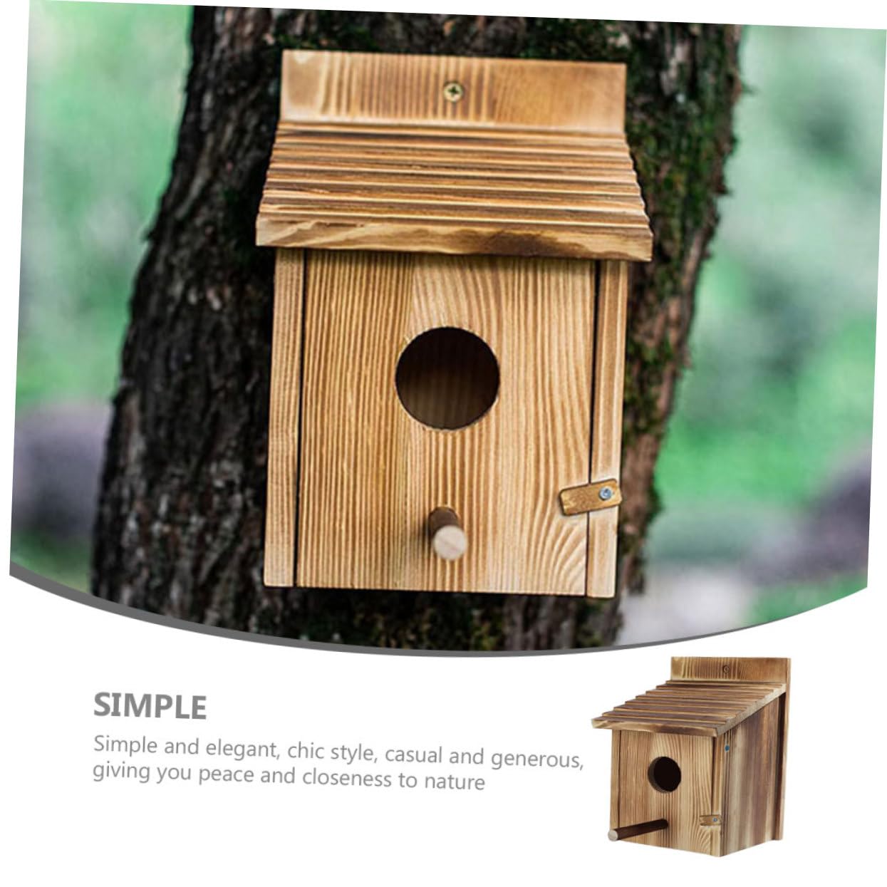 INOOMP Casita de Pájaros de Madera Colgante para Dormir Nido de Cría para Pájaros Decoración de Jardín Exterior Nido de Madera para Chochines