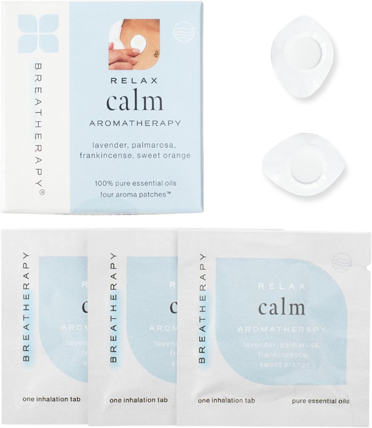 Aromatherapy Calming Patches – Pure Essential Oil Aroma Patch – Lavender and Frankincense Essential Oils for Calm – 4-Pack