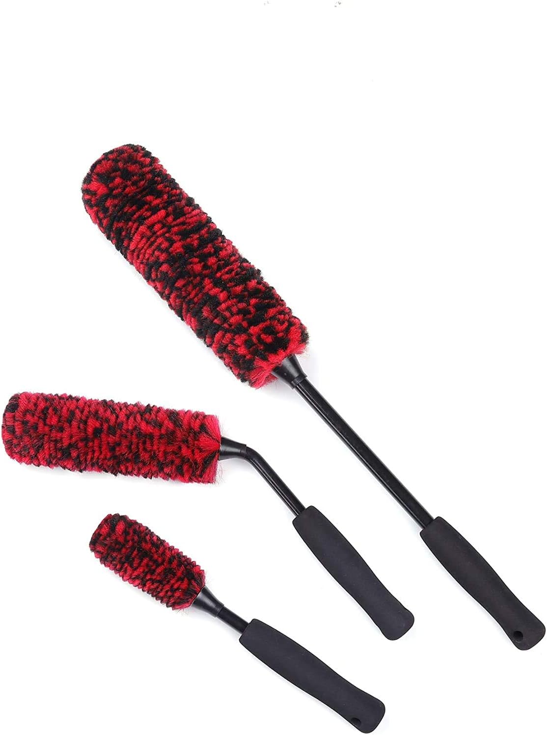 clean world Car Wheel Brushes 3Piece Kit Includes Angled Wheel Rim