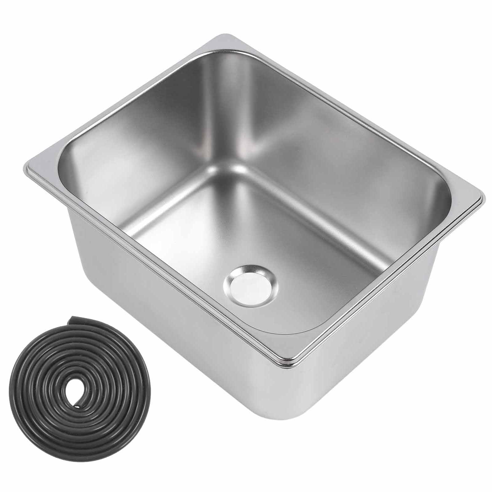 AMONIDA Stal Nierdzewna Zlew Kempingowy do RV, 12,6x10,2x5,9 Cala
