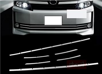 Compatible With TOYOTA 2014 2015 2016 2017 VOXY ZRR80 FRONT BUMPER GRILLE GARNISH GRILL COVER Stainless Steel Chrome Car Exterior Trim 6 PcsColorFor VOXY 80 V