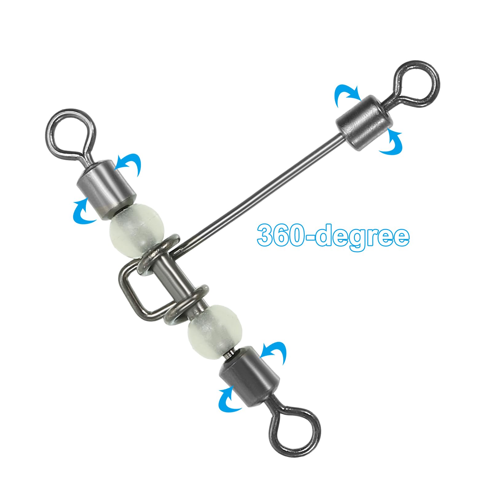 Émerillon à 3 Voies Lumineux 66 Lbs - Lot De 10 Pour Pêche Au Leurre, Appât Multiple, Résistance 30kg