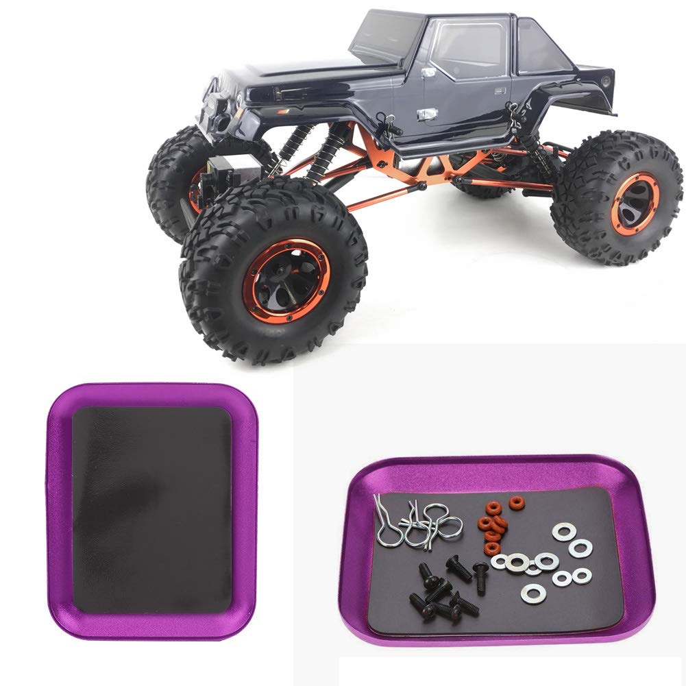 cardyven Magnetic Parts Tray, Magnet Tool Tray Parts Holder Small Parts Tray Plate Screw Storage Organizer Parts Holder Magnetic Bowl for Nuts Screw Bolts (Violet)