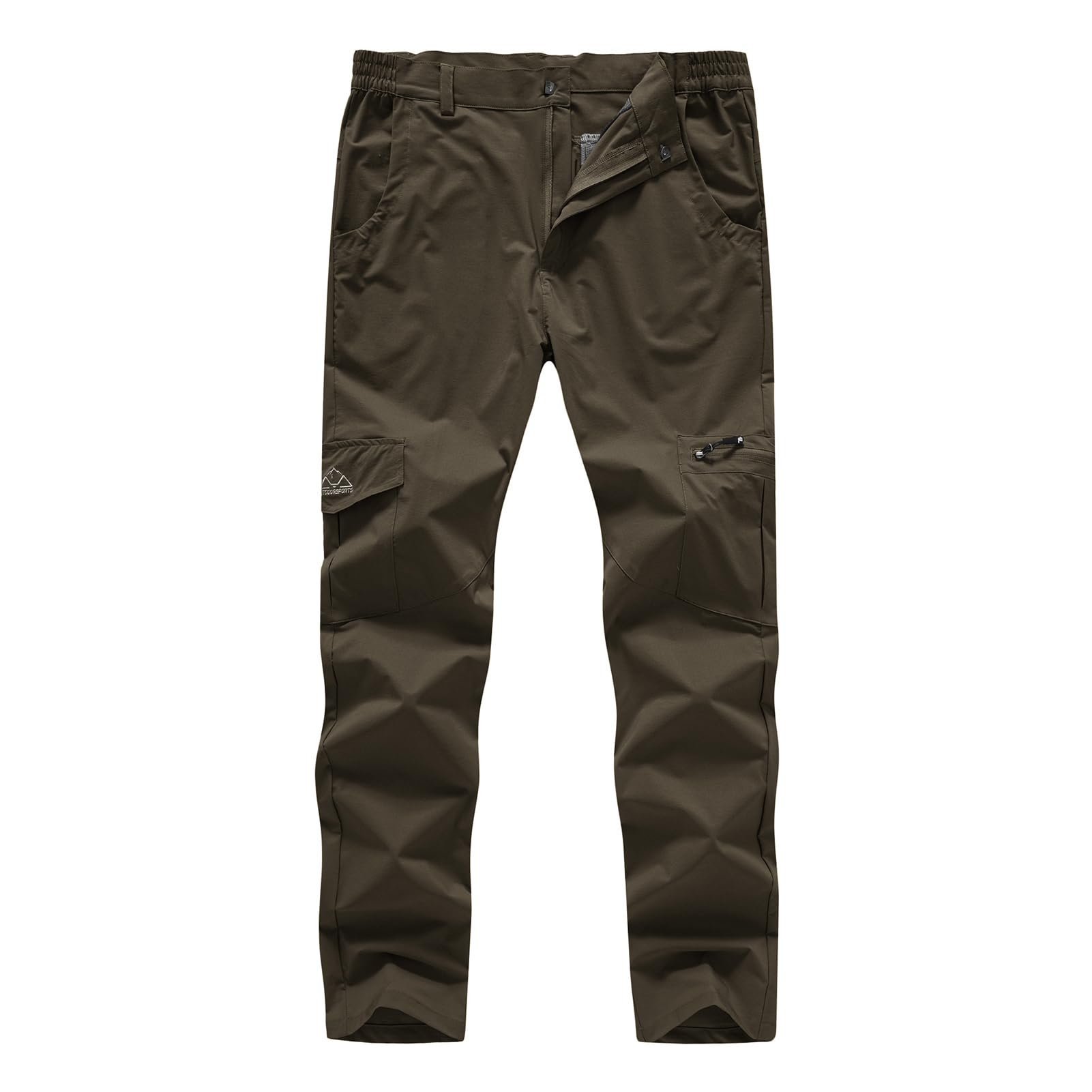 BASUDAM Men's Cargo Hiking Pants Quick Dry Lightweight Stretch Water Resistant Outdoor Camping Travel Fishing Zipper Pockets
