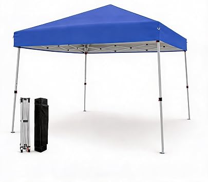 10x10ft Pop Up Canopy Tent with Slant Legs Outdoor Instant Gazebo Shelter, UV-Resistant Waterproof Cover, Adjustable Height, Carrying Bag 8x8ft Shade for Patio, Beach, Garden, Events