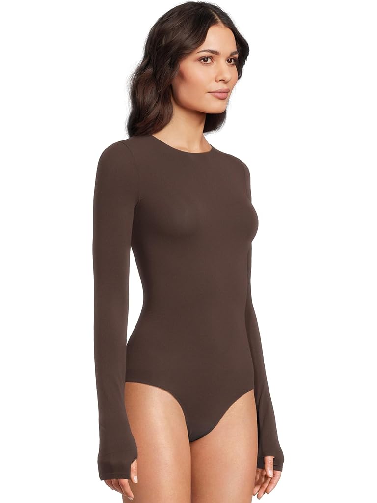Brown Commando Ballet Long Sleeve Bodysuit w/ Thumbholes