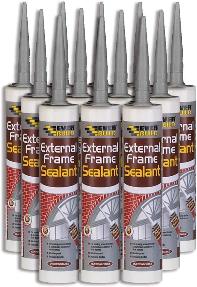 12X Everbuild Grey External & Internal Acrylic Frame Sealant 310ml