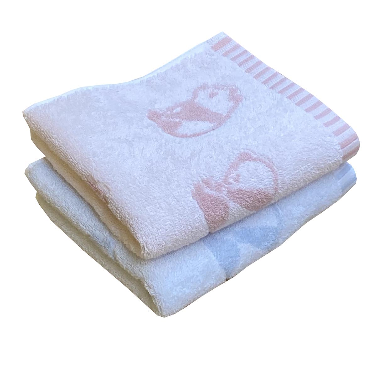 Imabari Towel Panda Pattern Face Towel Set of 2 Blue Pink Cotton Japan