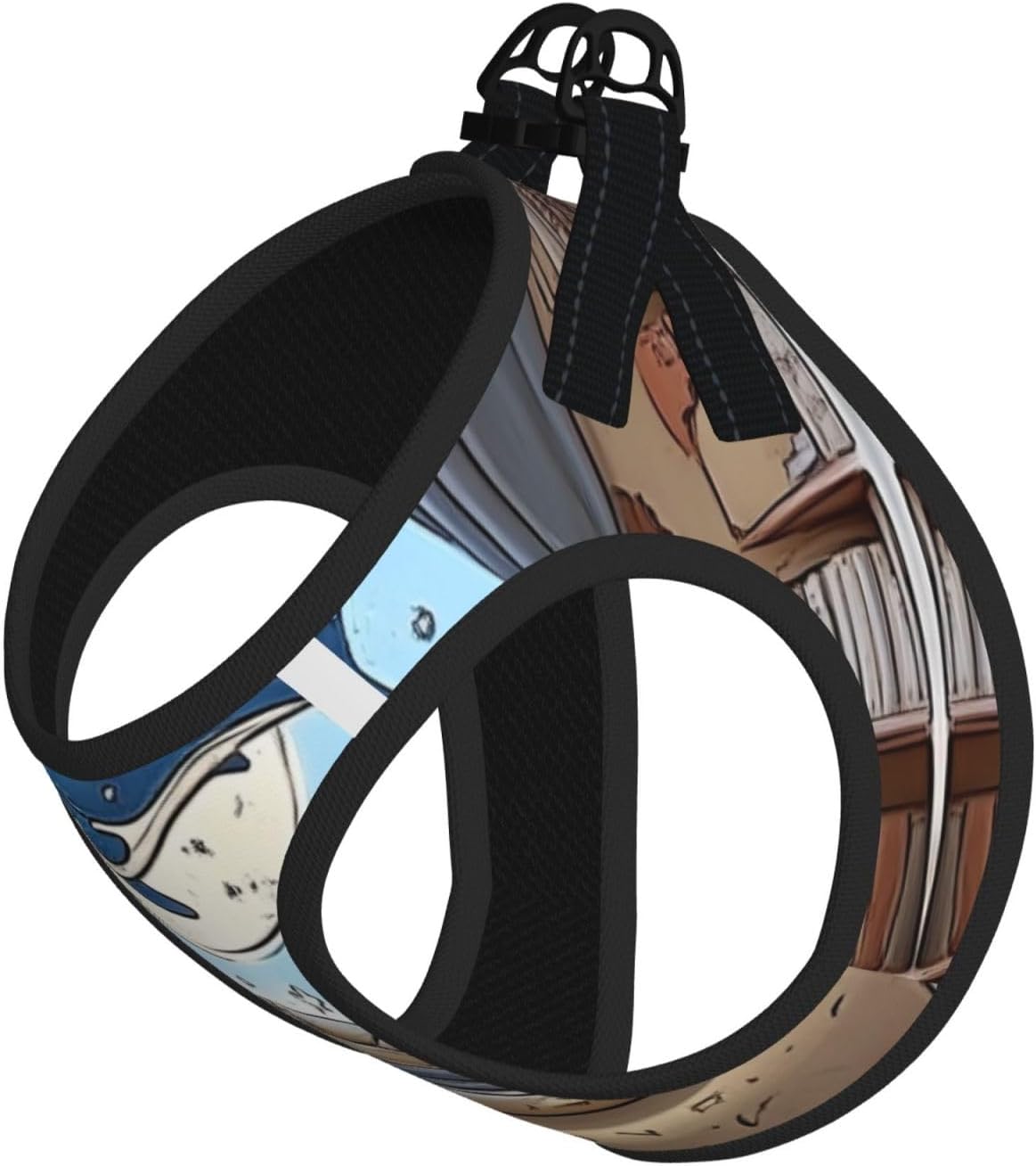 Dolphin Illustration Pet Vest Small Size Dog Harness and Leash Set, Reflective & Breathable for Puppy Training Without Accessories Medium