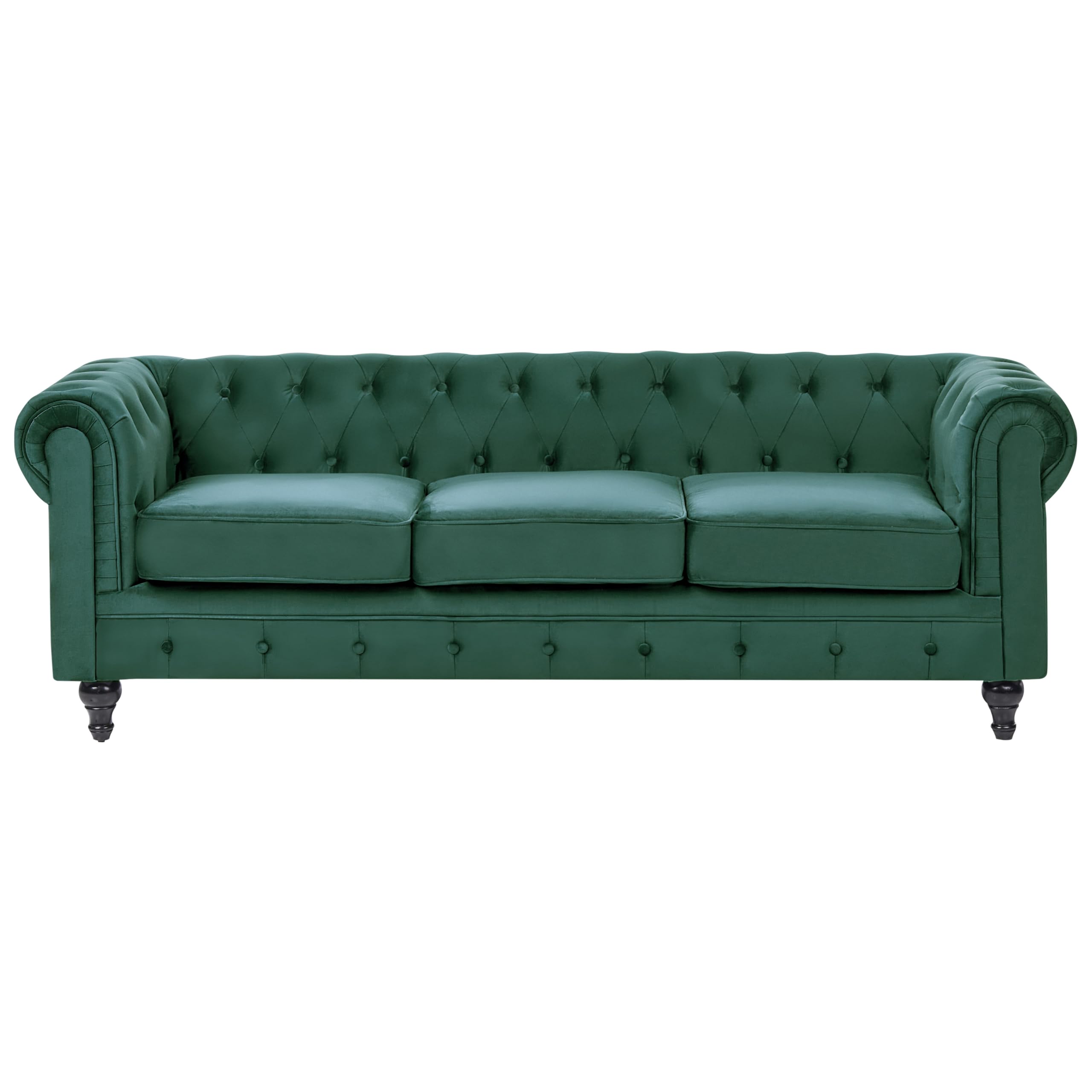 Wohnzimmer Set Sofa Sessel Samtstoff englischer Stil grün Chesterfield