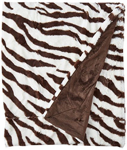 Brielle Safari Faux Fur Throw, 50" by 60", Zebra