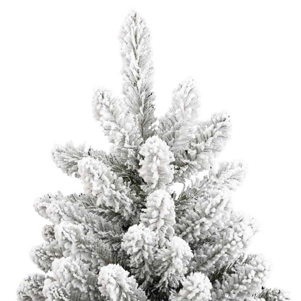 Árbol de Navidad artificial plegable, cubierto de nieve, 300 cm, con puntas de PVC, soporte de metal, para interior y exterior, árbol de Navidad verde con nieve