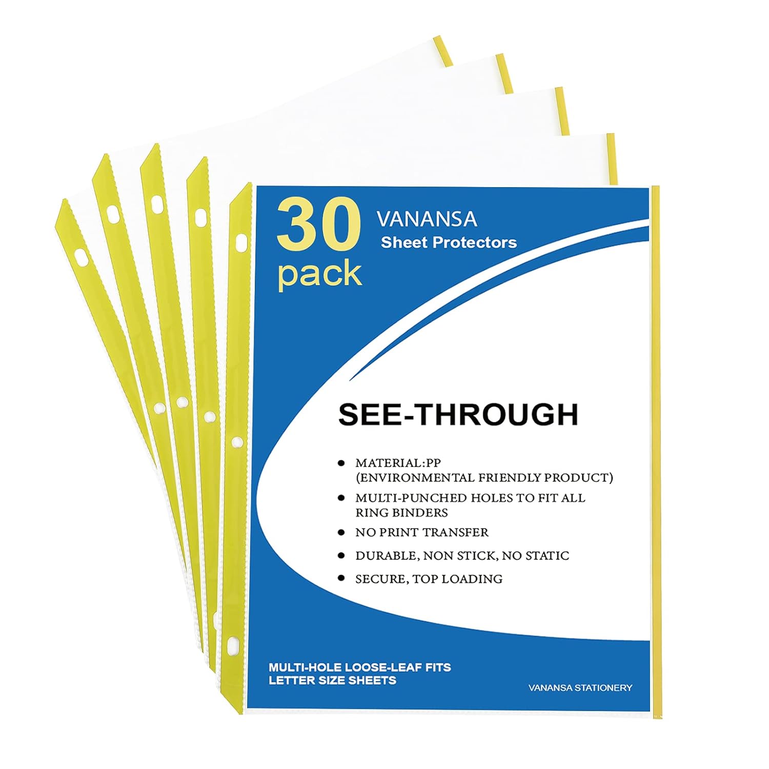 VANANSA 30 Count Sheet Protectors ,Page Protectors with 3 Ring Binder
