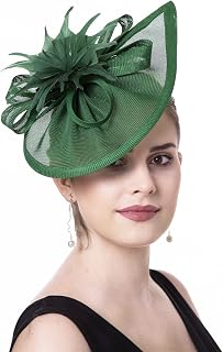 Fascinator for Women Hair Clip Hat Bowler Feather Flower Veil Wedding Party Tea Hat