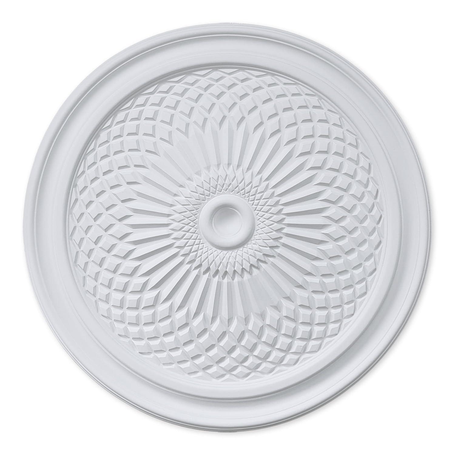 Living Heat White Radiant Ripple - Ornate Decorative Ceiling Rose - Lightweight Polyurethane 56Cm X 4.5Cm