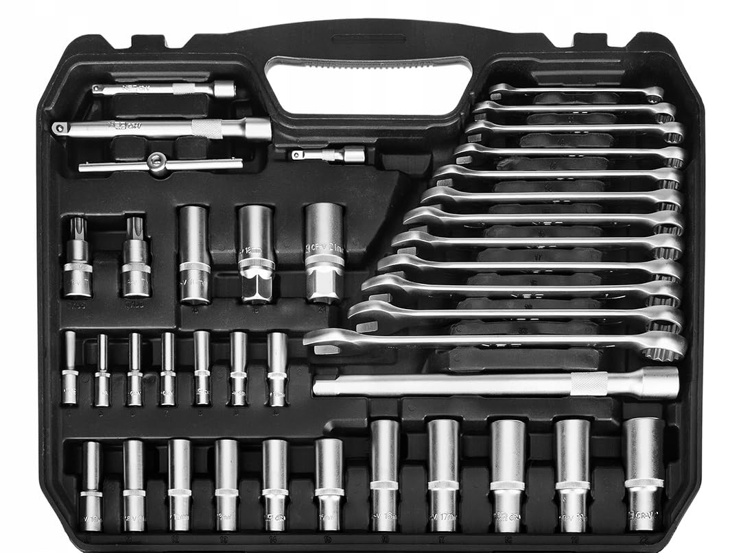 NEO Zestaw Kluczy Nasadowych 220 el. 1/2” 3/8” 1/4” +50x Rękawice Nitrylowe