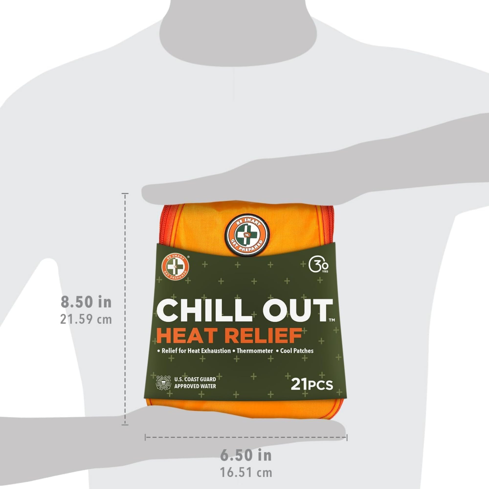 Be Smart Get Prepared Chill Out Heat Relief Kit, 21 Pieces, Orange