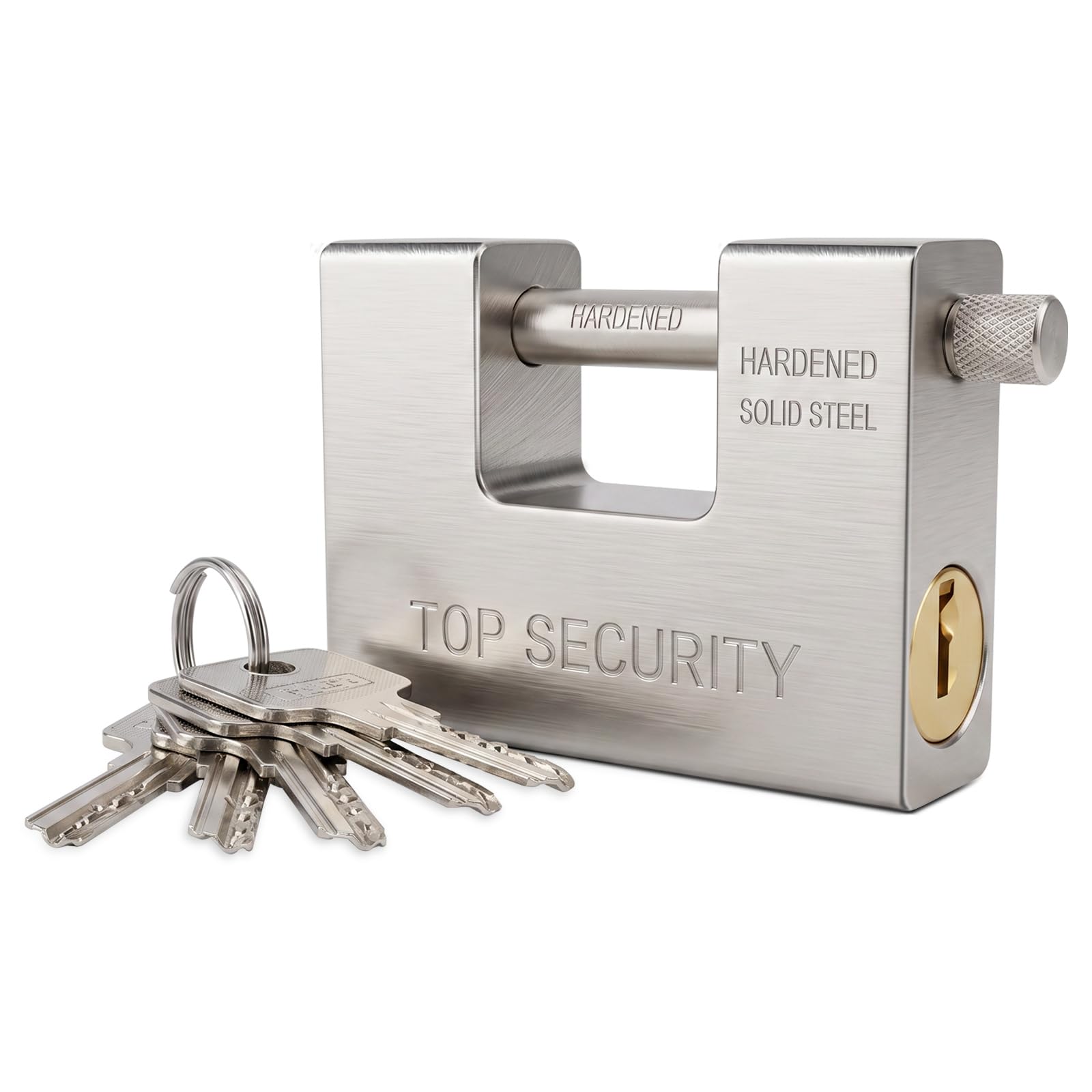CDC DIGI® 74mm 0.7kg Heavy Duty Padlock with 5 Keys, Hardened Steel Container Padlock, Weatherproof Chrome-Plated Lock Body for Garages, Warehouses, Gates and Outdoor Use