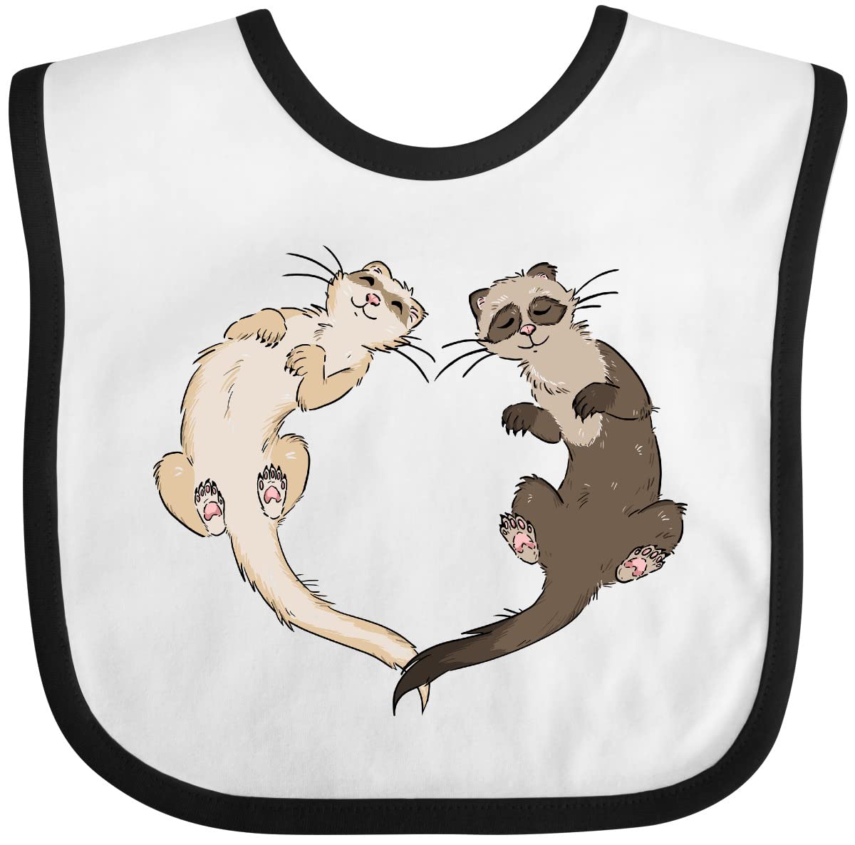 inktastic Cute Ferret Heart Baby Bib