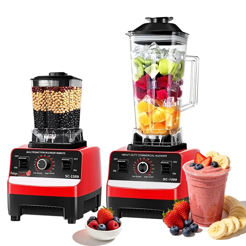 Batidora profesional de 2000 W, batidora batidora (rojo)