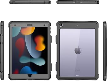 for iPad 10.2 - iPad 9th 8th 7th Generation Waterproof Case,Full-Body Heavy Duty Protective Built-in Screen Protector with Strap Stand Pencil Holde for iPad 9th Generation Case