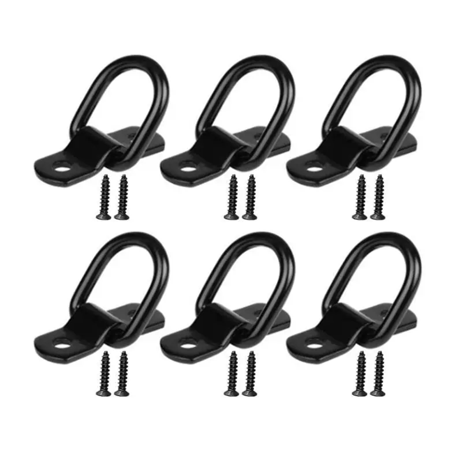 Lot de 20 anneaux d'arrimage en D pour remorque, camion, remorque, camion, remorque, bateau, remorque (noir)