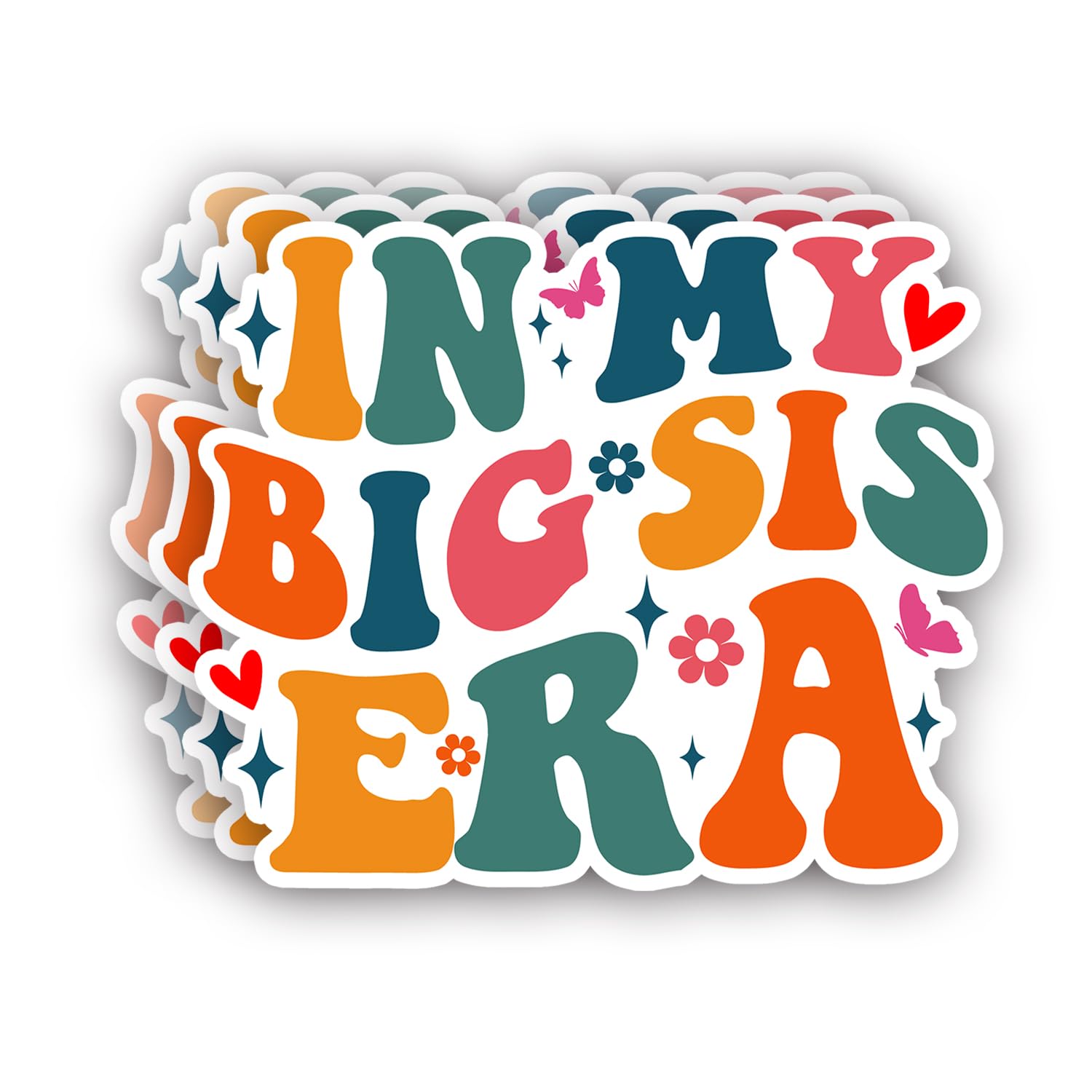 (3Pcs) in My Big Sis Era Sticker Funny Sayings Humorous Quotes Sibling Best Sis Promoted Annoucement Vinyl Decal for Tumbler Laptop Kindle Water