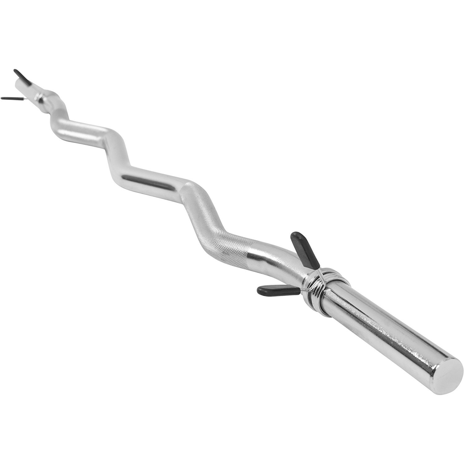 Gorilla Sports Barre d'haltères Curl chromé 120 cm avec Fermetures à Ressort Conforme à la Norme Standard dans Le domaine de la Musculation, du Culturisme et du Fitness