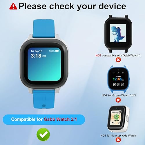 Miniatura 2 de Paquete de 2 Funda compatible con protector de pantalla de reloj Gabb para niños, carcasa protectora general de policarbonato duro para parachoques