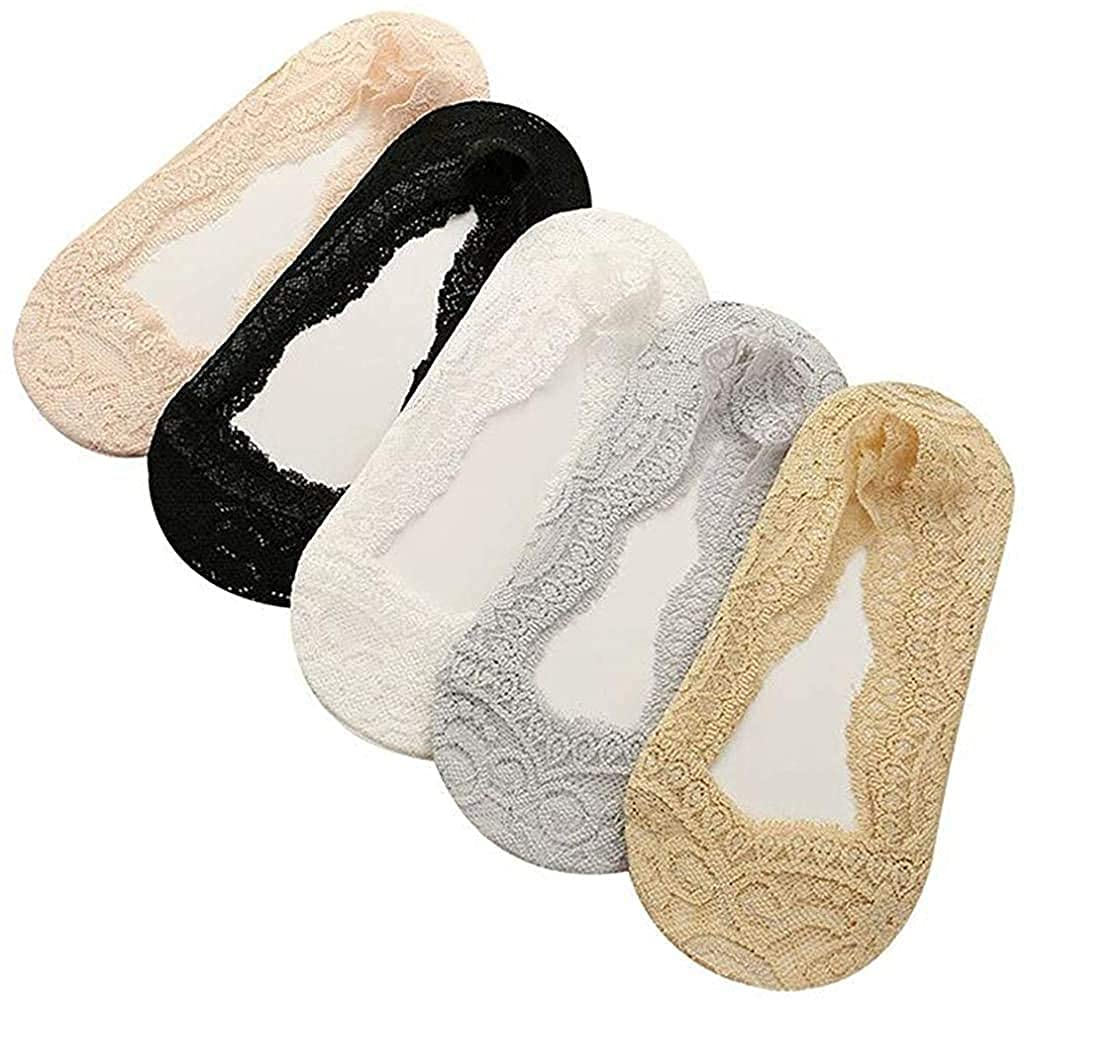 Women's NO-Show Net Socks (Pack Of 5) (No Showsocks-Lace-Assorted_5_Multicolored)-image-30