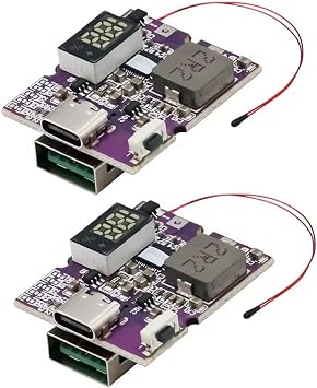 22.5W Fast Charging Power Bank Module With Digital Display, PD3.0 QC4+ Compatible, High Efficiency Circuit Board For 3.7V Batteries, USB -Type-C Output, 2-PackA+C Digital display