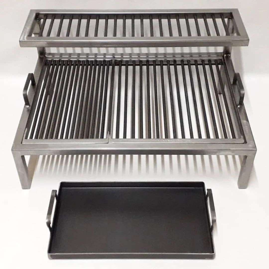 Griglia argentina di lusso con moduli in ferro rimovibili + griglia in ferro – Iron Argentina Grill – BBQ Parrilla Asado Sor pampa Grill – Cod 10 (91,4 x 61,0 cm)