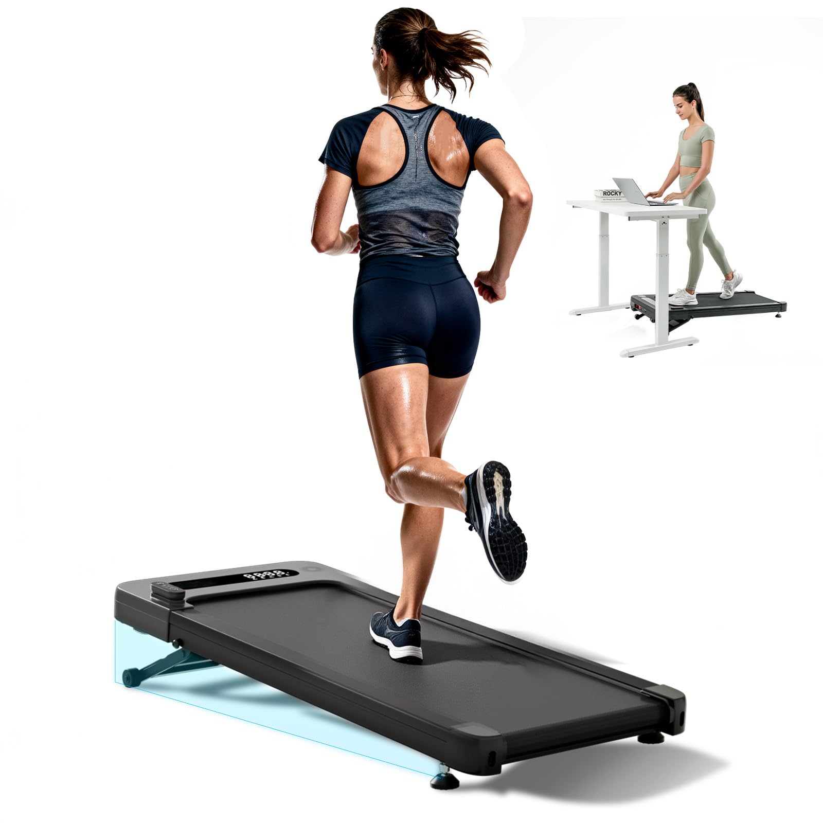 Bluearth Walking Pad mit 10% Automatische Steigung, Max 150KG, 2.5PS Leiser | Smart App,MotorLaufband Schreibtisch für Zuhause und Büro,Laufband für Zuhause mit Immersivem Erlebnis und Live-Kursen