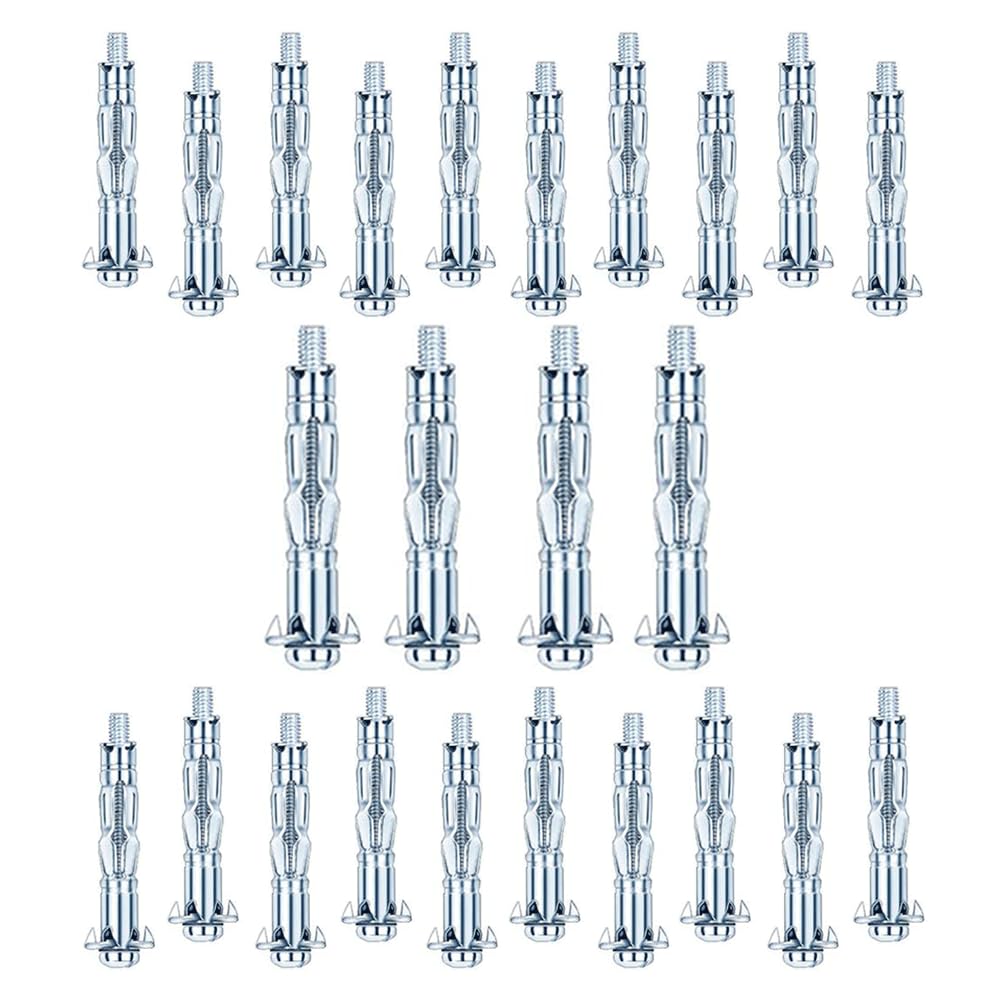 HLWGFJDY 25pcs M4×52 Heavy Duty Plasterboard Fixings, Hollow Wall Anchors Metal Wall Plugs Dry Wall Anchor Screws, Bolts Expansion Screws Bolts for Drywall Sheetrock Plaster Board Wall Fixings