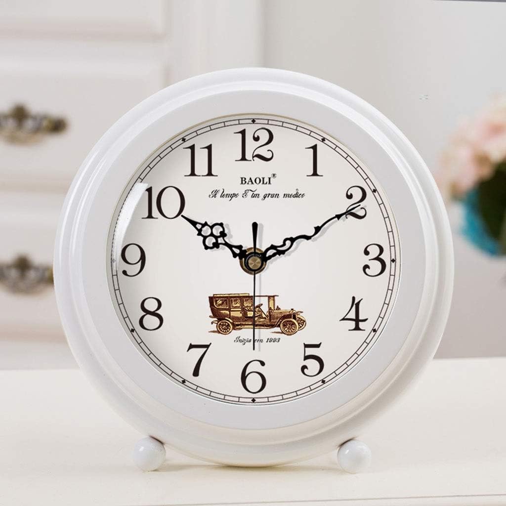 Retro Desk Clock Retro Table Clock/Deskclock -European Solid Wood Clock Simple Living Room Silent Table Clock Modern Bedroom Creative Pendulum Clock Table Clock