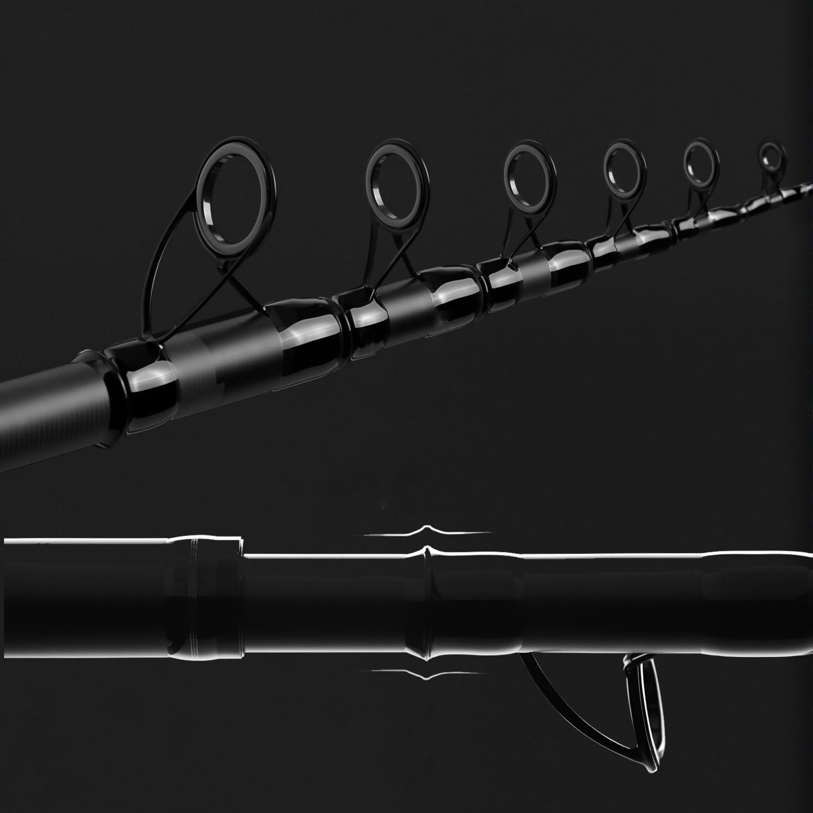 TUJISEK Canne A Peche Telescopique en Carbone 2.1m 2.4m 2.7m 3m 3.3m 3.6m 3.9m 4.2m 4.5m 5.4m Canne À Pêche Au Coup Cannes à PêChe Mer pour la pêche en Eau Douce et en mer(5.4M)