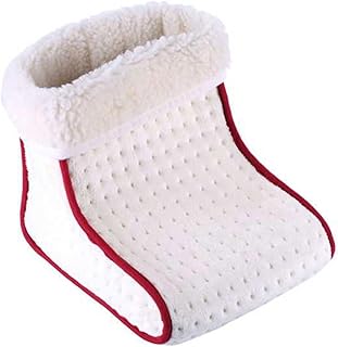 Calentador de pies eléctrico calentado, calentador, calentador, lavable, ajustes de control, calentador, cojín térmico para pies, masaje cálido (color: blanco)