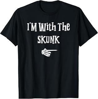 I'm With Skunk Halloween Costume Funny Couples Matching T-Shirt