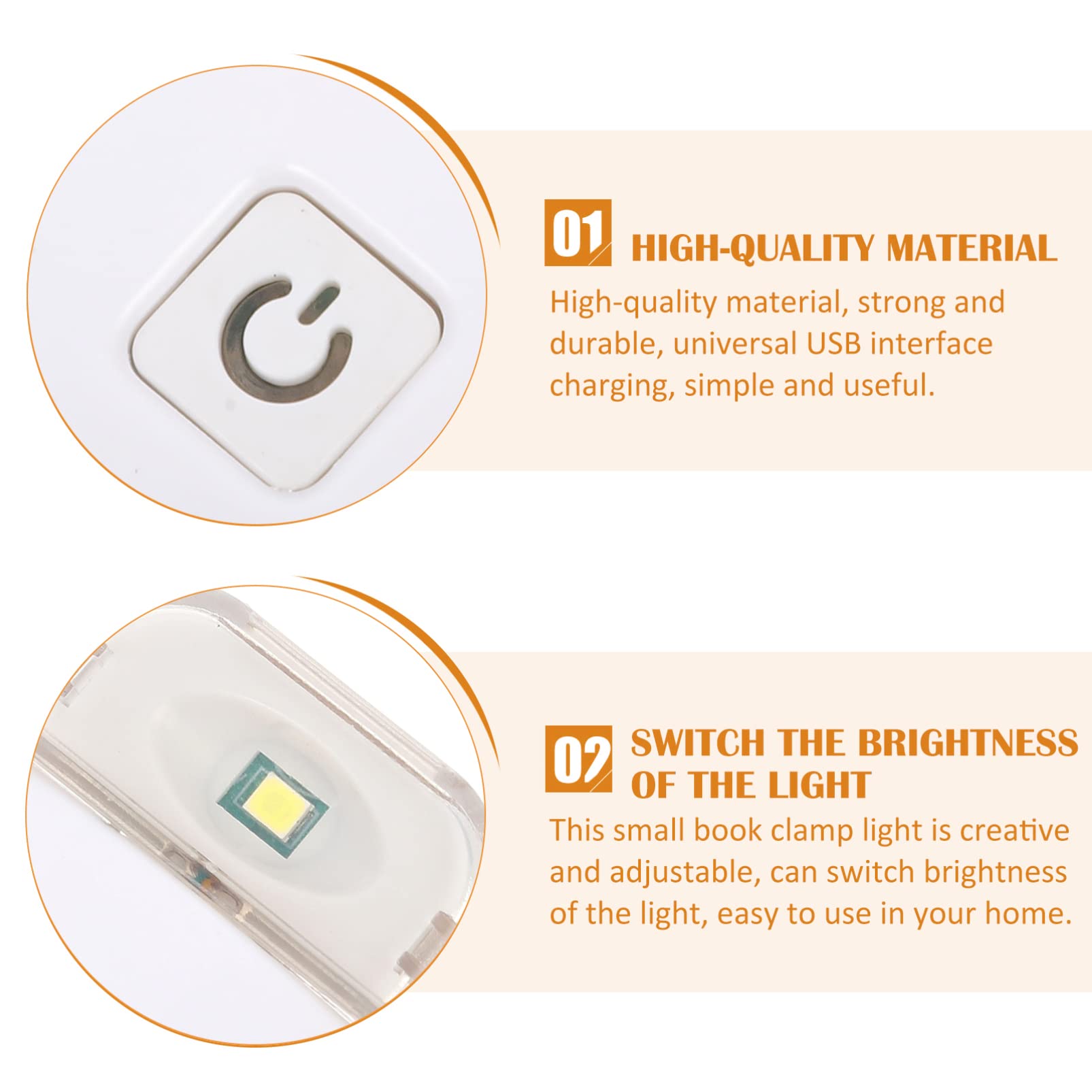 Outanaya 1Pc Folding Book Clip Lamp Portable Night Light for Reading Brightness Energy Efficient Design for Home Study Nighttime Use Creative Book Clip Light