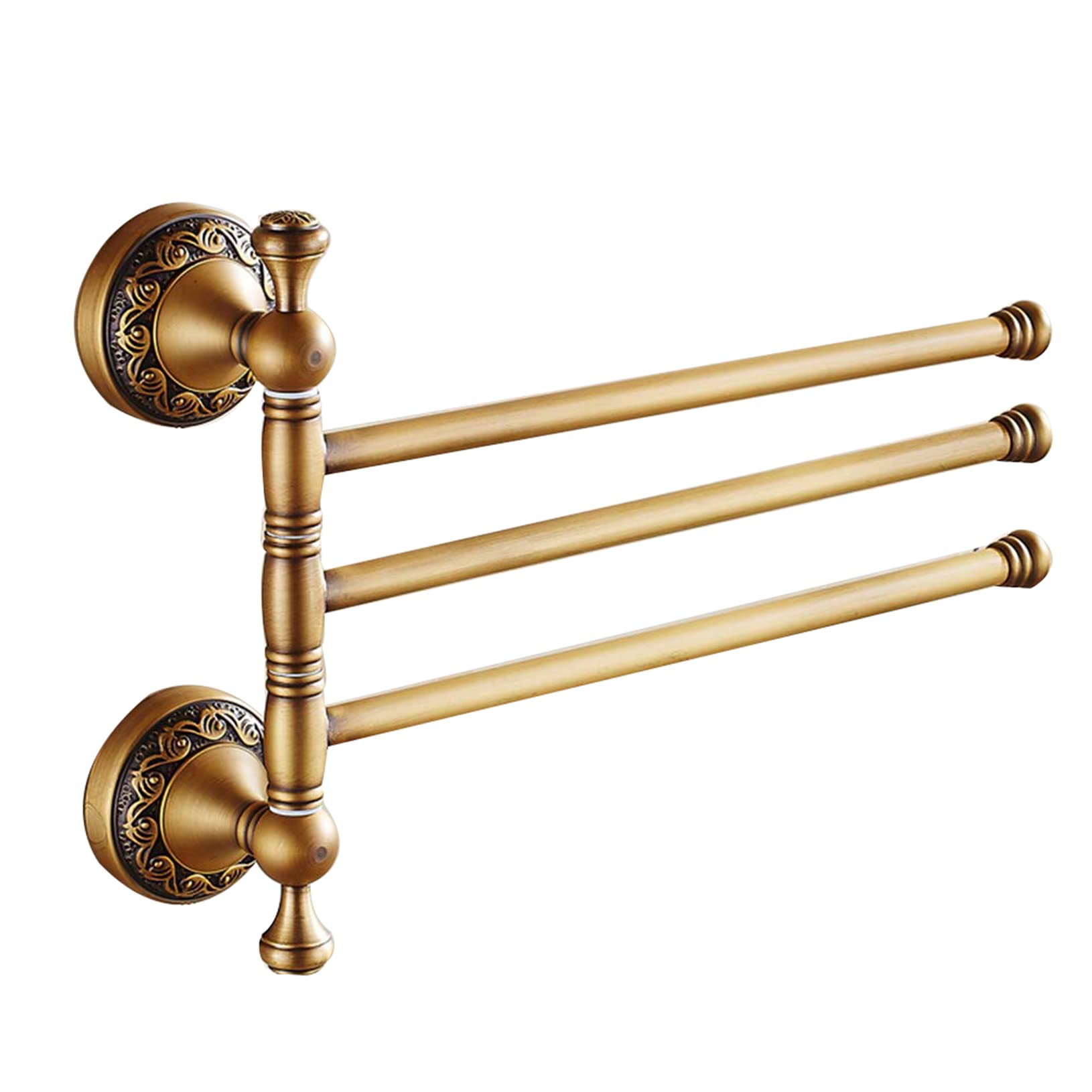 Barre porte-serviettes pivotant 3 bras pliables en laiton pour optimiser la salle de bain