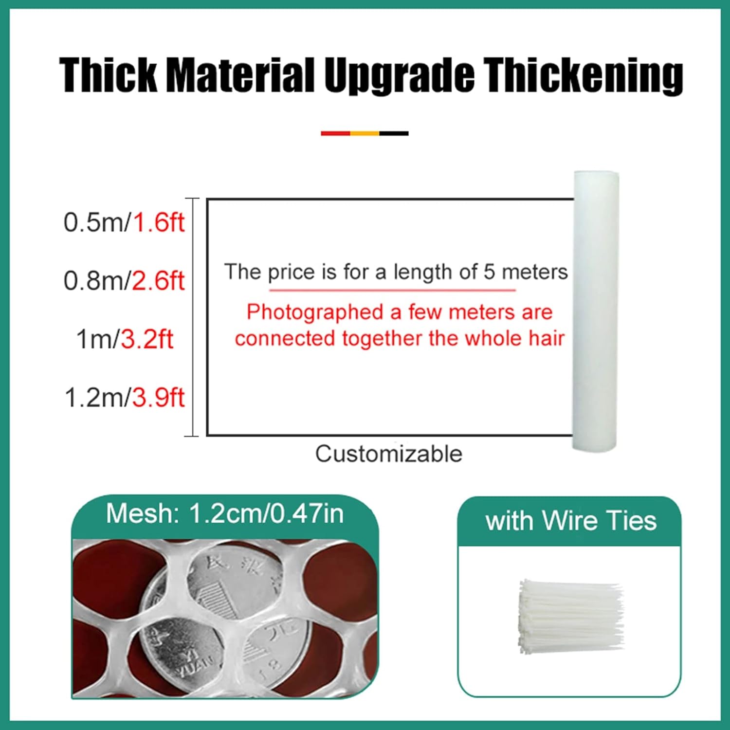 Heavy-Duty White Plastic Pet Fencing for Balcony & Garden - Hexagonal Safety Barrier Netting, 1.2x40m (3.9x131ft) - Ideal for Farm, Yard & Lawn Use