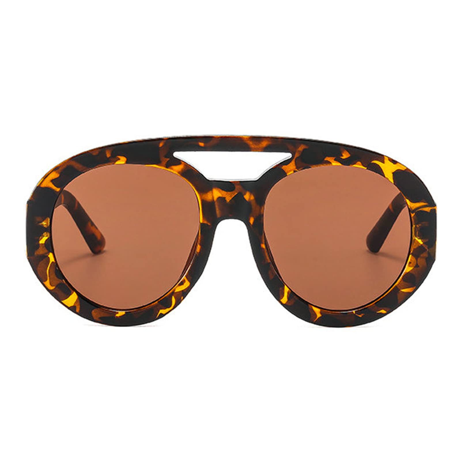 willochra vintage Double Bridges Women Round Sunglasses Fashion Gradient Shades UV400 Men Trending Punk Sun Glasses