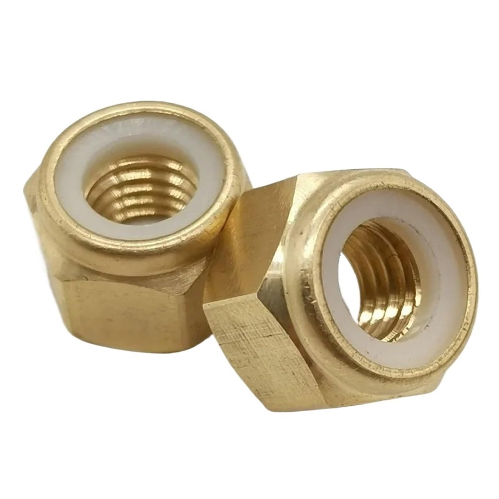 10 pezzi M2 M3 M4 M5 M6 M8 ottone nylon dadi di bloccaggio manicotti esagonali autobloccanti manicotto dado di bloccaggio esagonale(M8 10pcs)