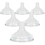 Silicone Bottle Nipples for Philips Avent Natural Baby Bottles,Size 5 Nipple,6m+,Flast Flow, 6 Count