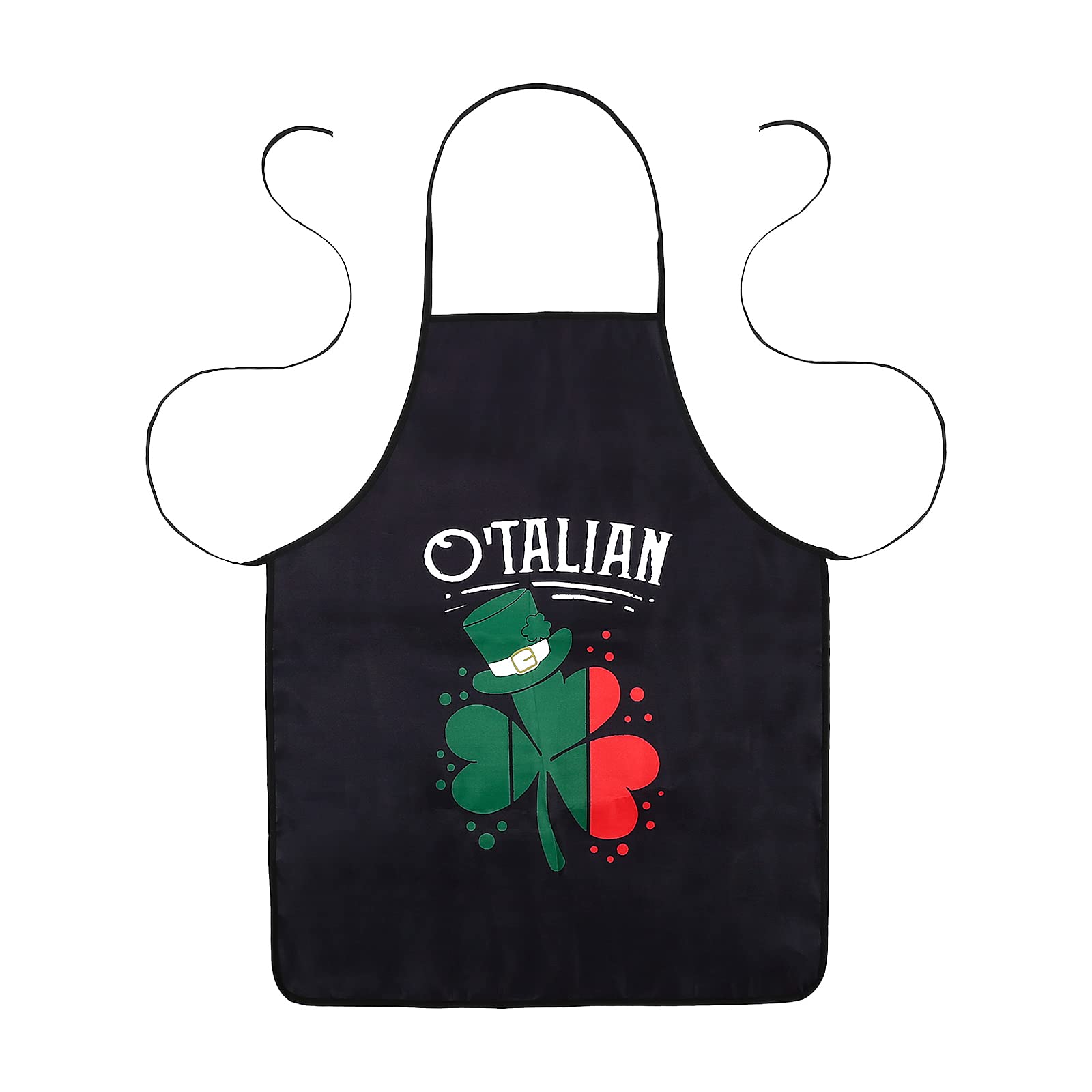 St. Patrick's Day Apron, Shamrock Clovers Apron Women Men, Cooking Apron Kitchen Apron Chef Apron Baking Bib BBQ Gardening Apron for St. Patrick's Day,Gift for Men Women Mom Dad, Black, 84 x 69cm